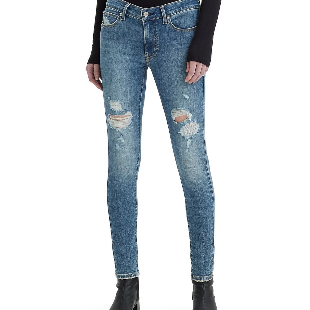 Levi's | Women's Blue Distressed Skinny Jeans